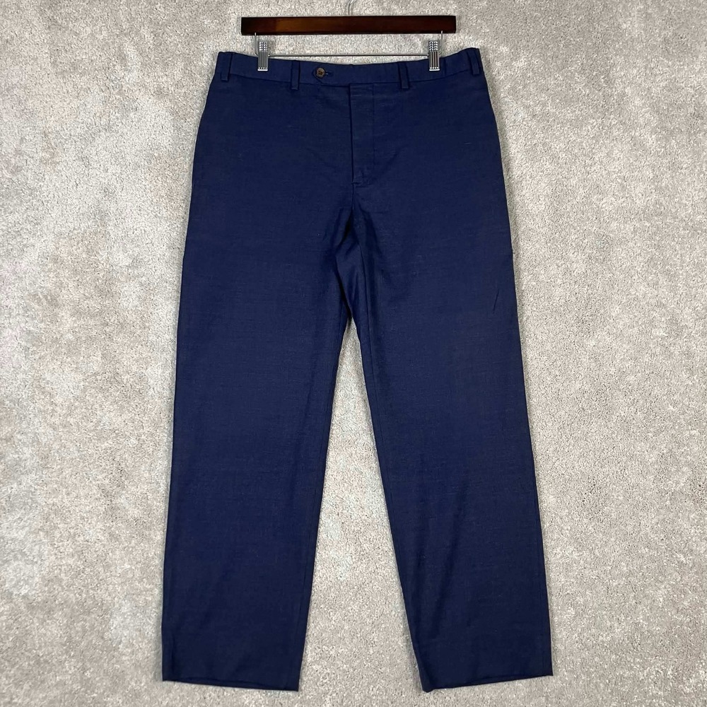 Brooks Brothers Fitzgerald‎ Fit Mens Navy Blue Wool Pants 38x30 (Actual 34x27)